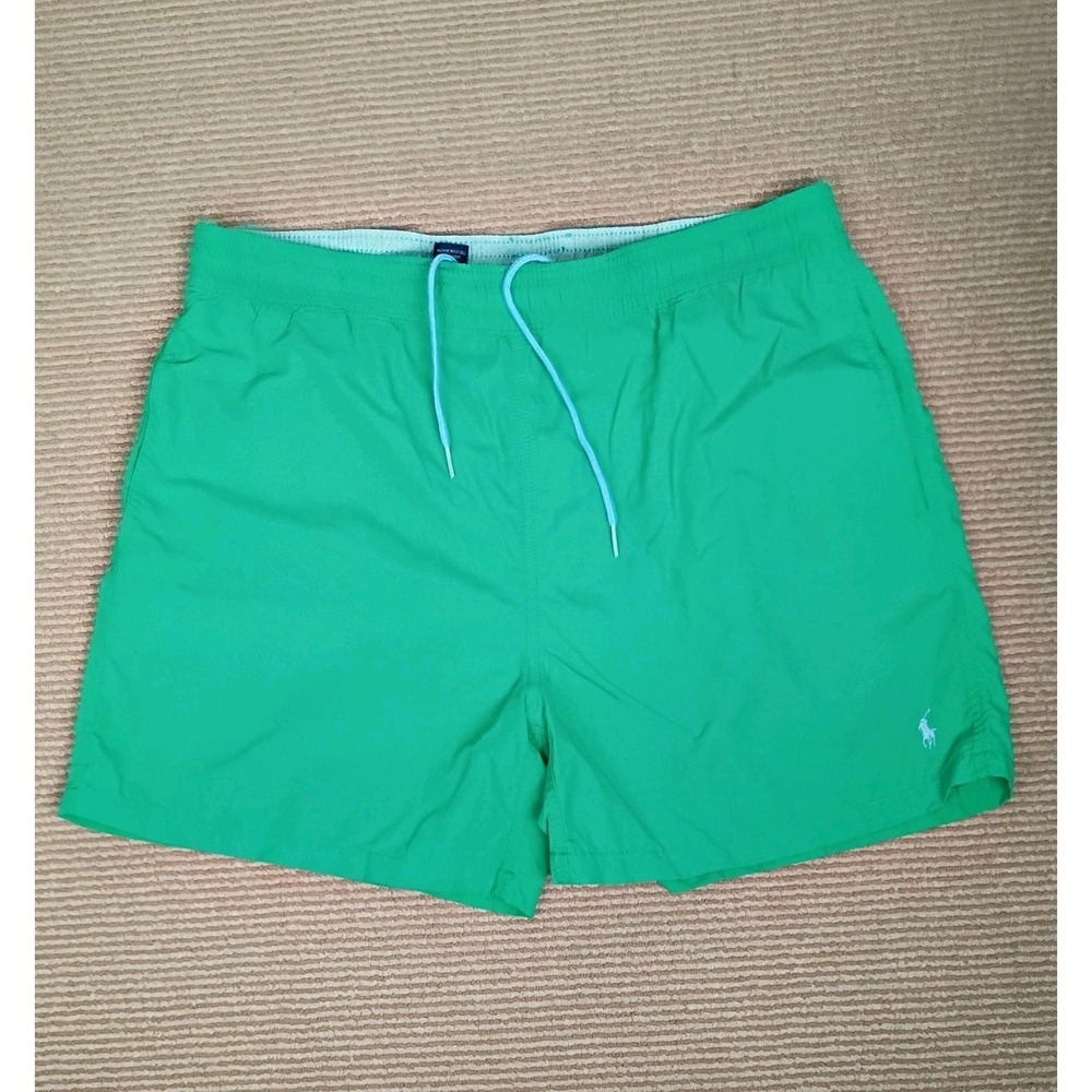 Polo Ralph Lauren Men's Swim Trunks Size M Green  Lined  Pony Board Shorts
